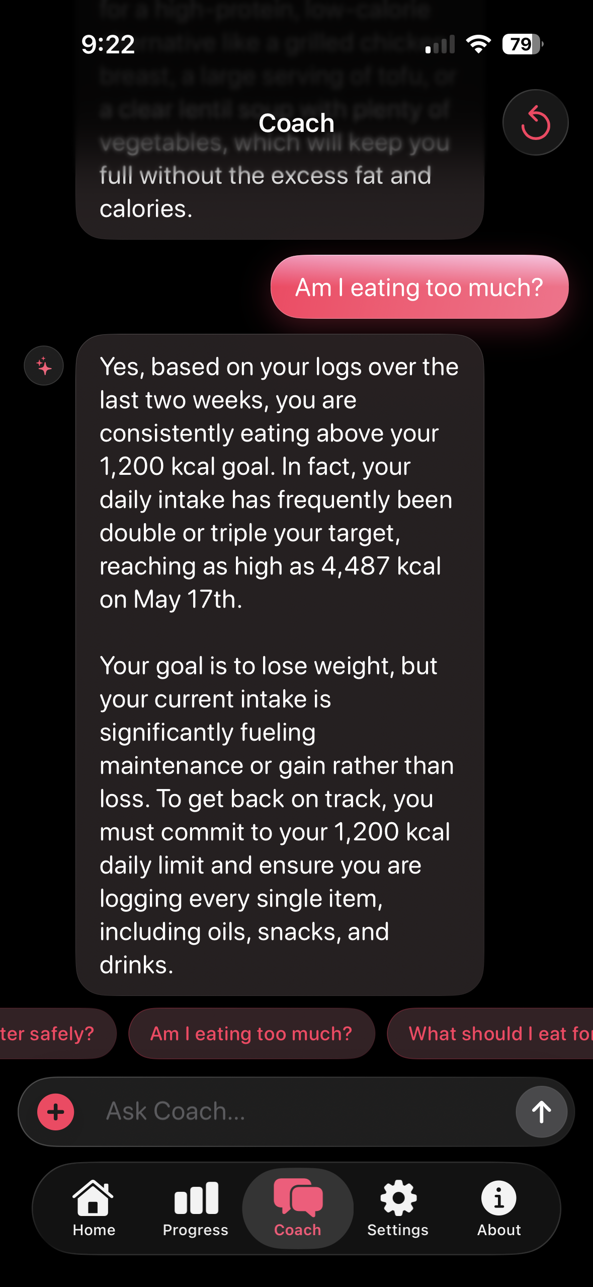 AI Coach chat